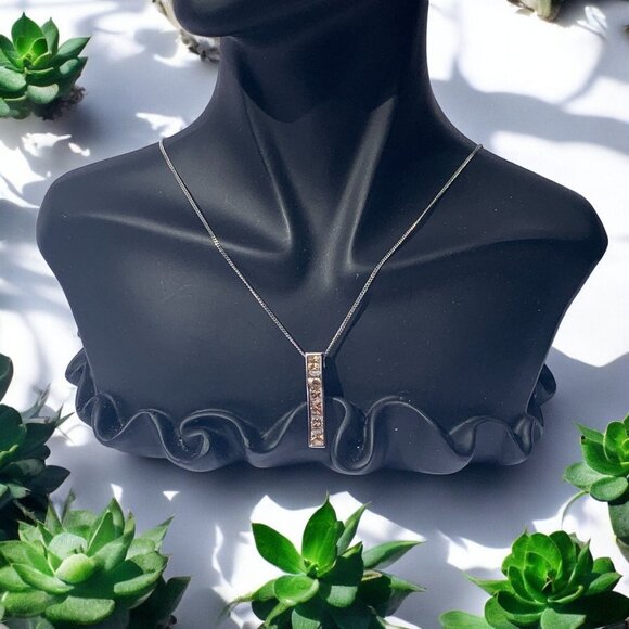 Sterling Silver Women's Necklace With Yellow CZ Pendant, 18" Cable Chain - Picture 10 of 16